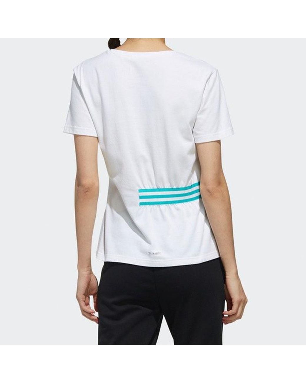 Adidas Blue (Wmns) Neo Sports Pullover Round Neck Short Sleeve