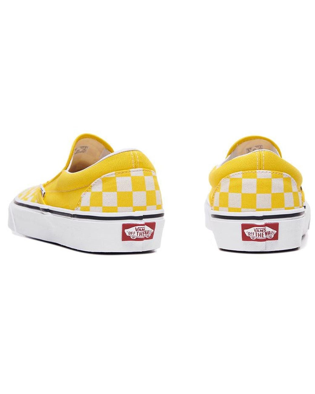 Vans Yellow Classic Slip-On 'Checkerboard for men