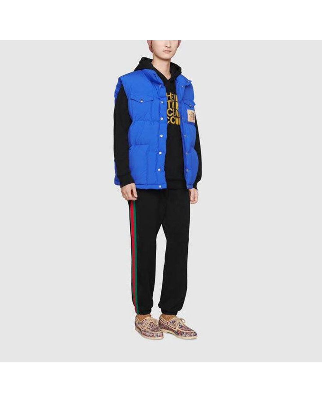 Gucci Black X The North Face Crossover Ss21 Webbing Printing Cotton Sports Pants/Trousers/Joggers