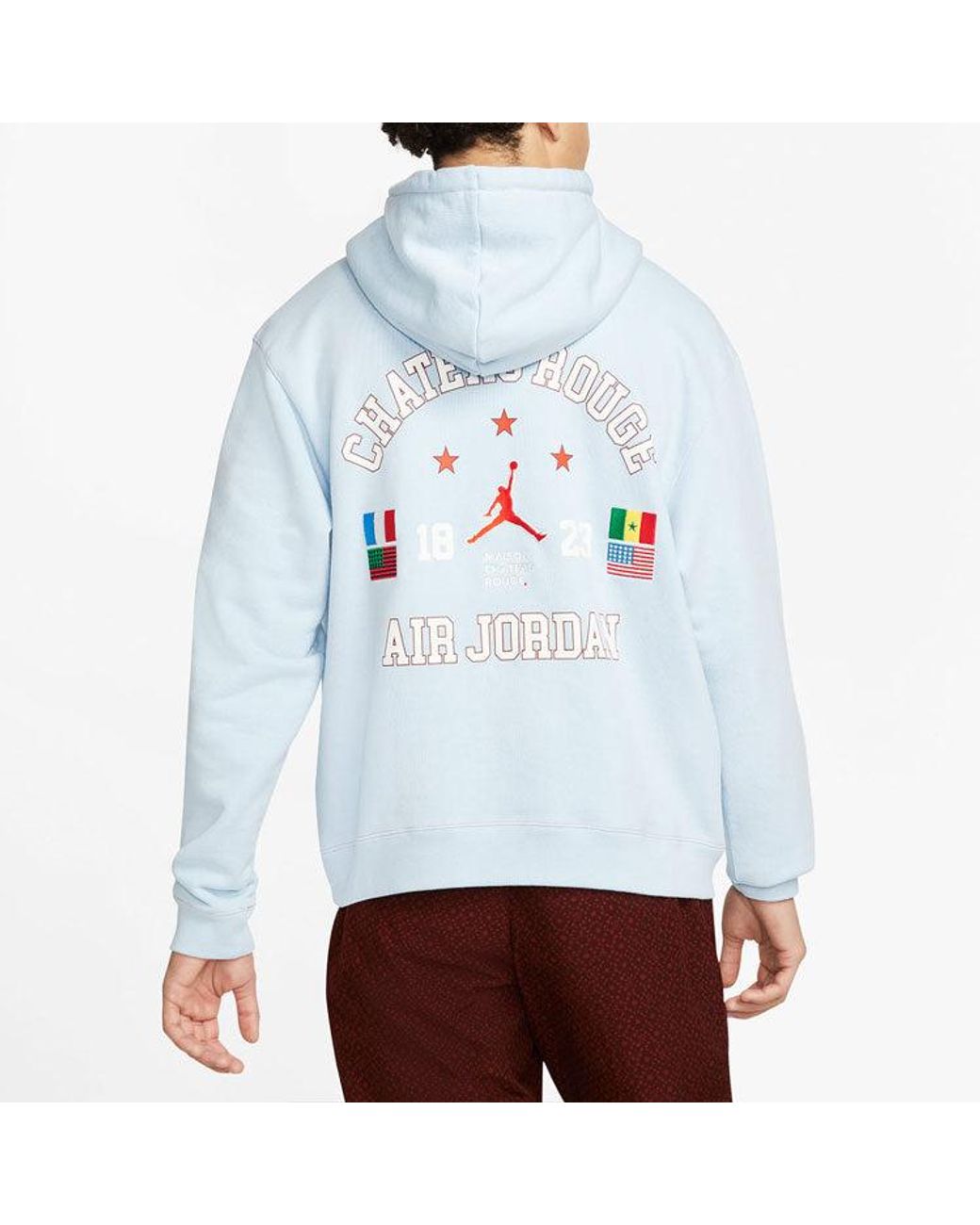 Nike X Maison Chateau Rouge Crossover French Terry Alphabet Pattern Printing Asia Edition Blue for men
