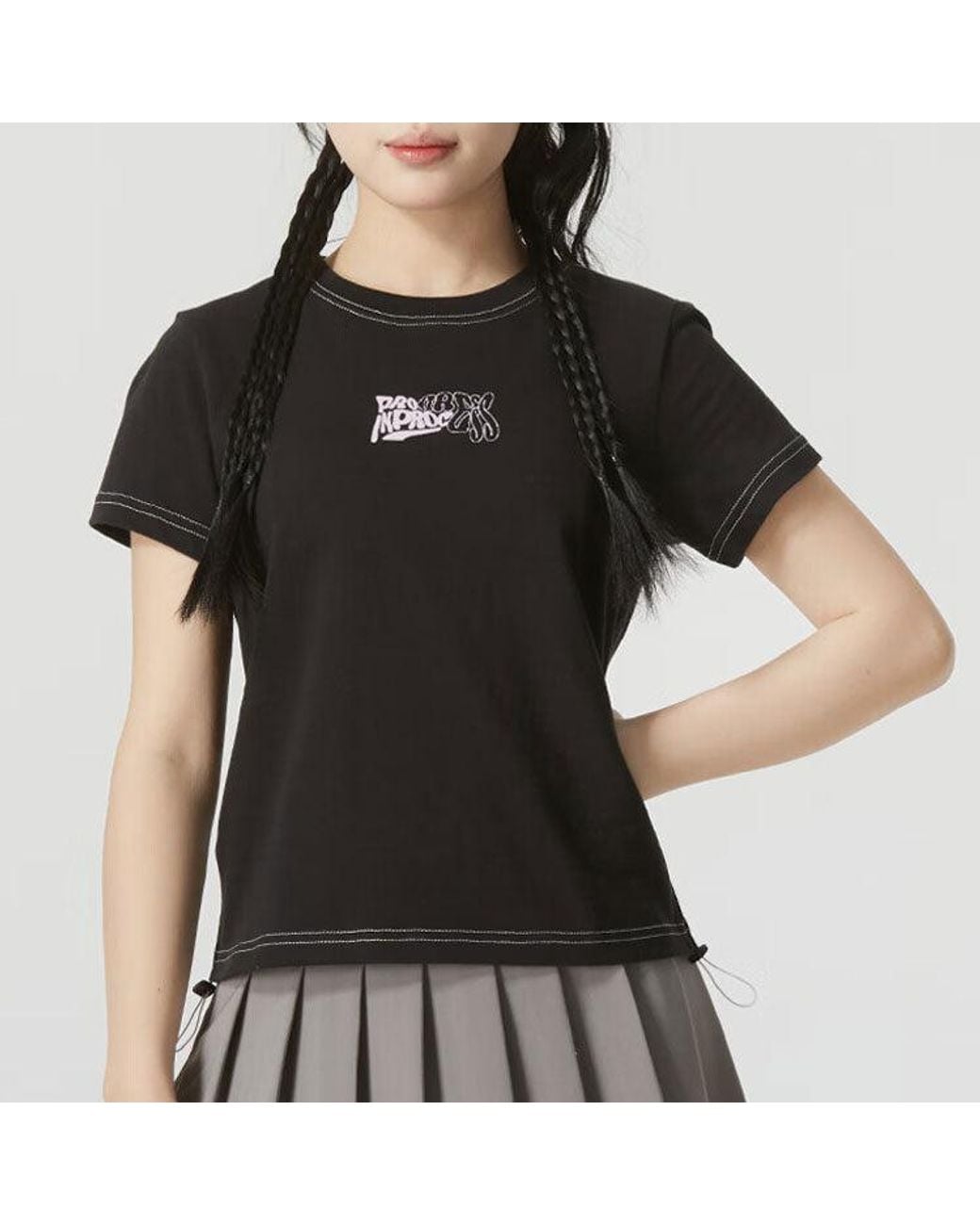 PUMA Black (Wmns) Graphic Short Top