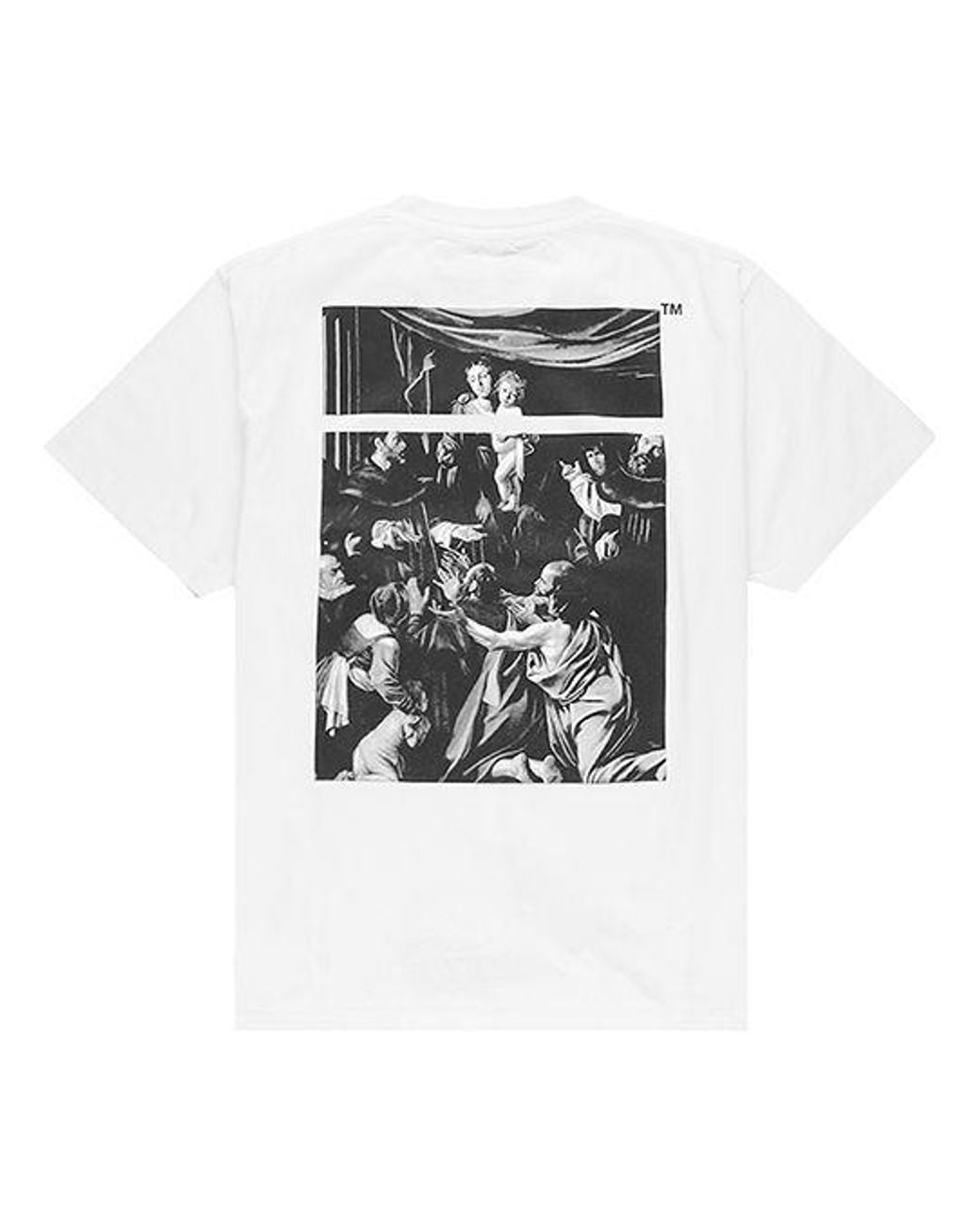 Off-White c/o Virgil Abloh Black Ss20 Caravaggio Square Back Logo Print Short Sleeve Tee for men