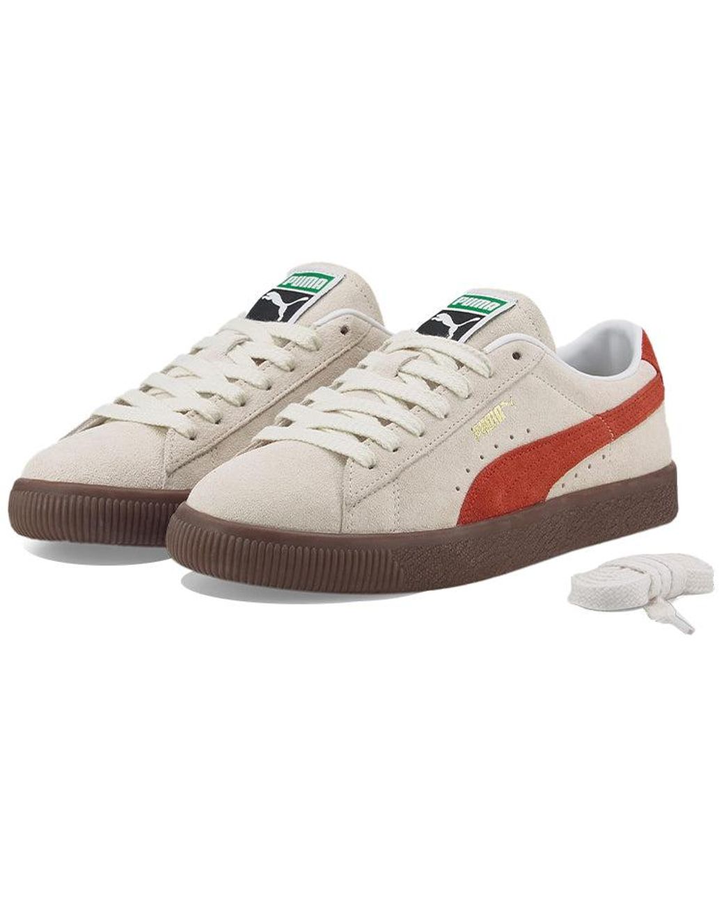 PUMA White Suede Vtg Sneakers Khaki/red for men