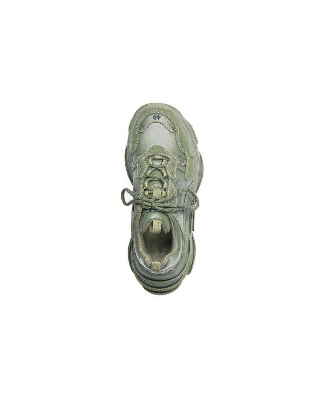 Balenciaga Green Triple S 'Allover Logo for men