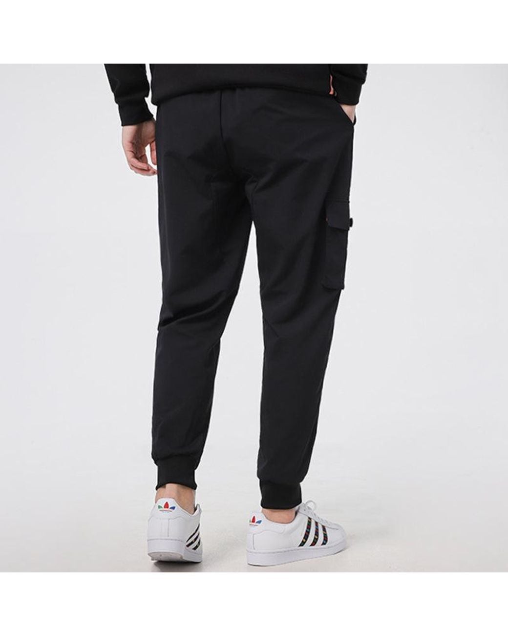 Adidas Black Neo Running Training Cozy Breathable Casual Woven Sports Pants for men