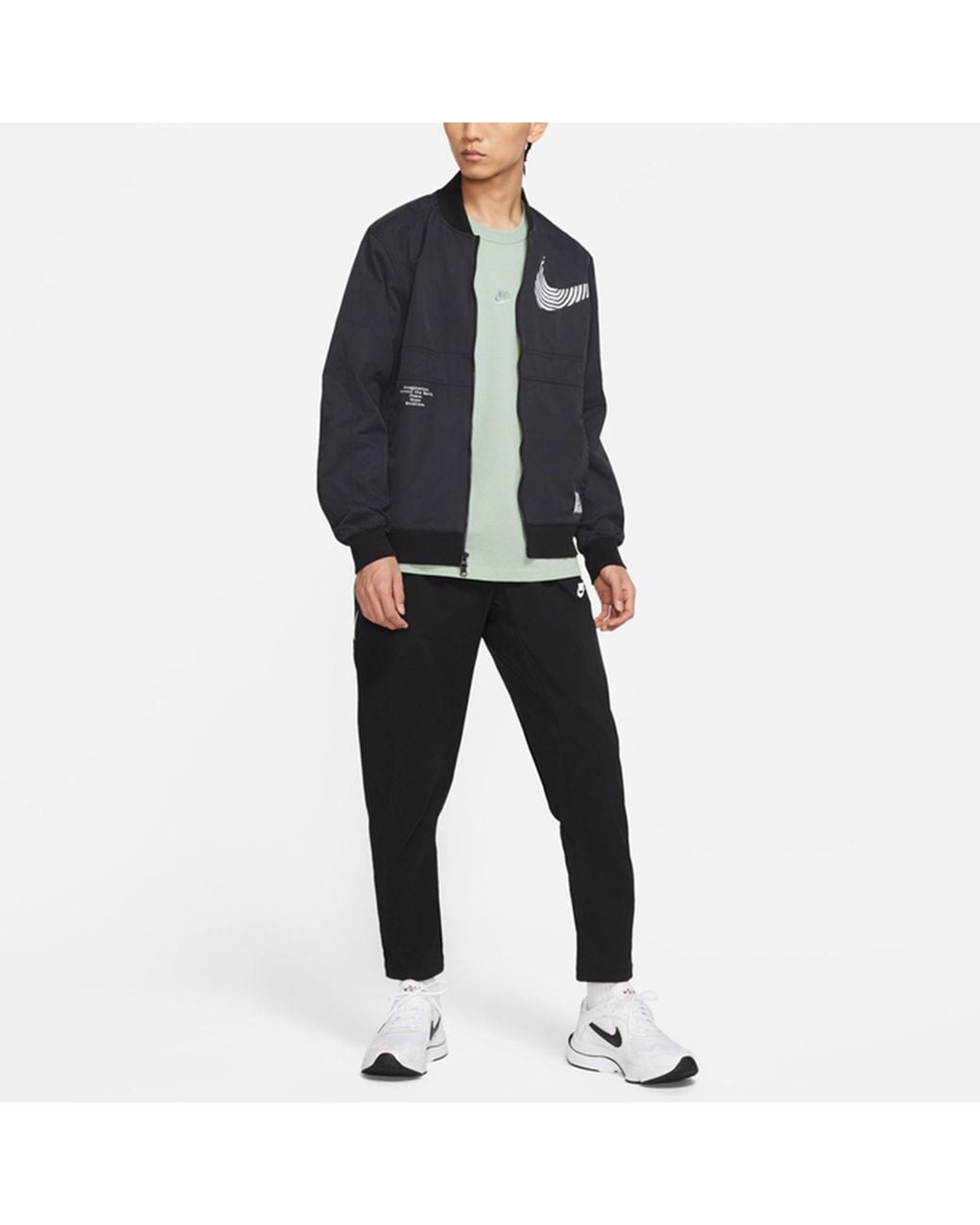 Nike Blue Sportswear Alphabet Logo Printing Athleisure Casual Sports Woven Jacket Autumn for men