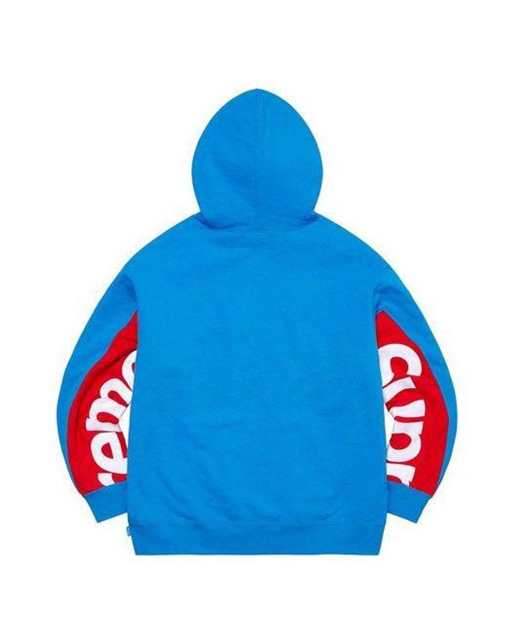 Supreme Blue Cropped Panels Hooded Sweatshirt for men