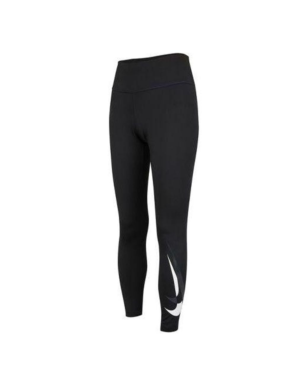 Nike Black (Wmns) Mid Waist Running Tight Sports Training Gym Pants/Trousers/Joggers
