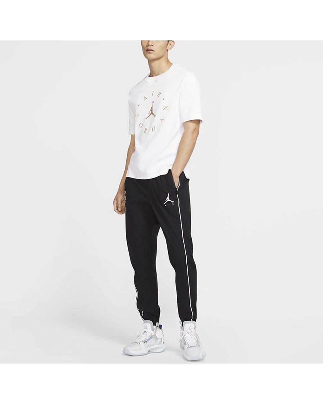 Nike Black Jumpman Woven Bundle Feet Sports Pants for men