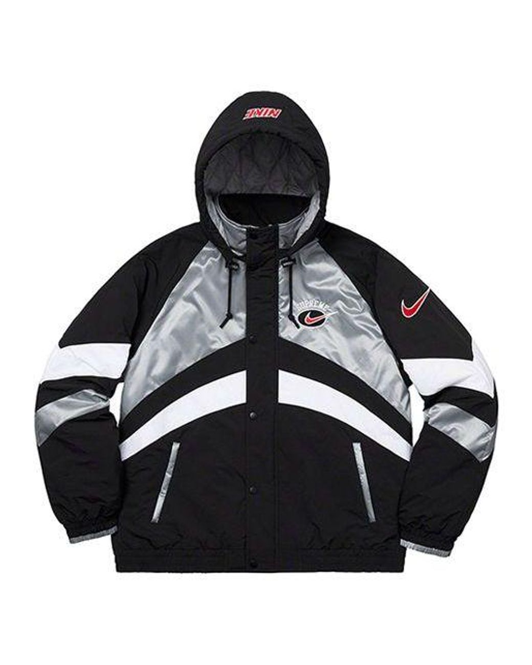 Supreme Ss19 X Nike Hooded Sport Jacket Crossover Waterproof Nylon Hooded  Track Jacket Silver in Black | Lyst