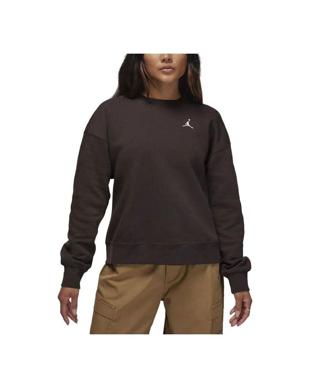 Nike Black (Wmns) Brooklyn Fleece Crewneck Sweatshirt Asia Sizing