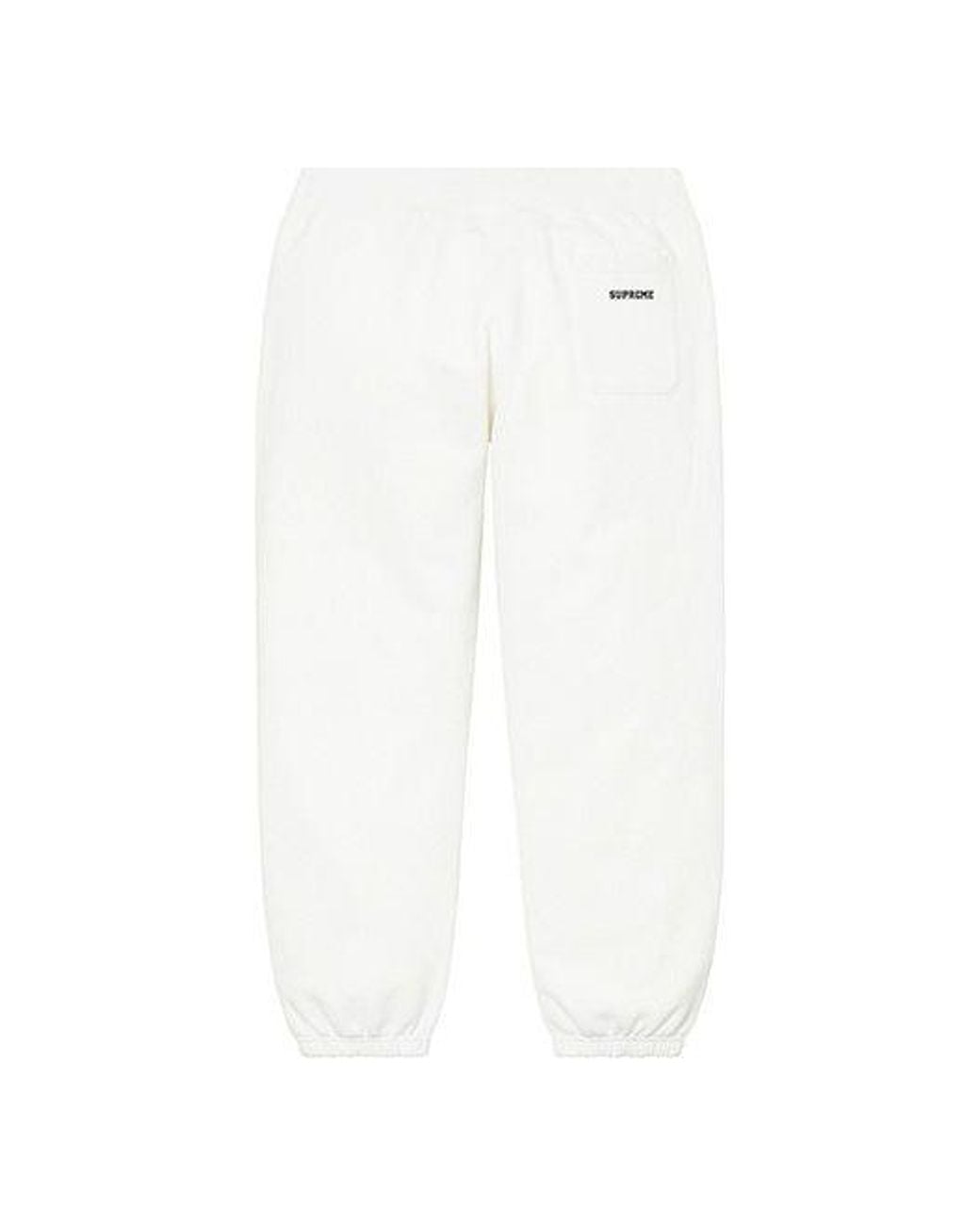 Supreme White X Swarovski S Logo Sweatpants for men