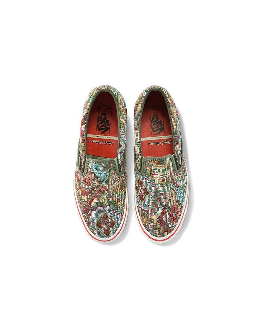 Vans Nigel Cabourn X Og Classic Slip-On Lx 'Carpet Mix' in Green