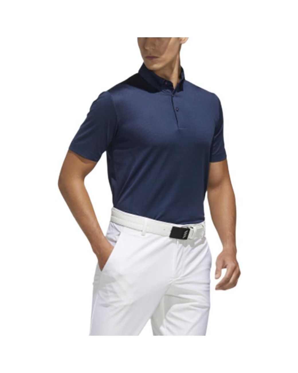 Adidas Blue Solid Color Casual Short Sleeve Polo Shirt for men