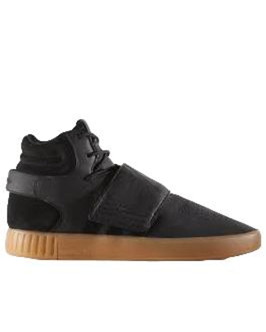 Adidas Black Tubular Invader Strap Gum' for men