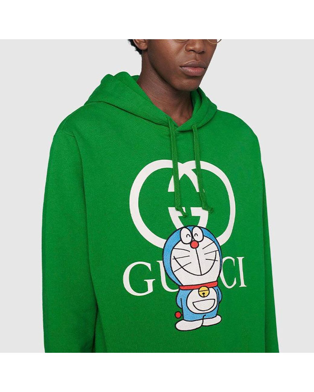 Gucci Green X Doraemon Cotton Hoodie for men