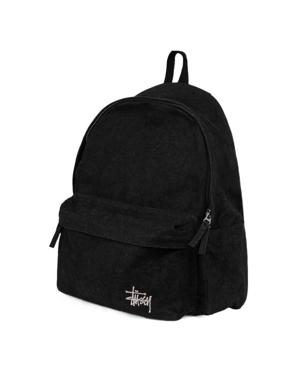 Stussy Black Canvas Backpack for men