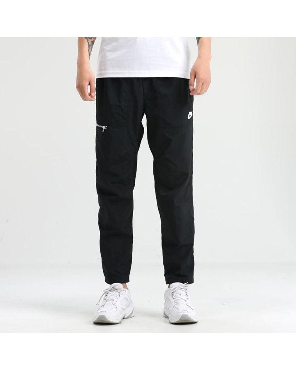 Nike Black Sportswear Woven Leisure Pants for men