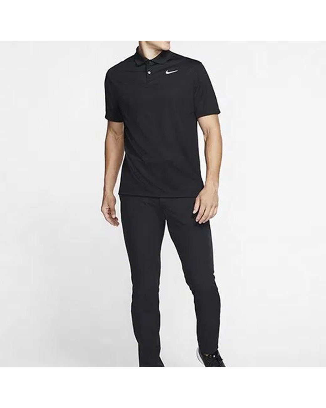Nike Black Logo Quick Dry Breathable Sports Short Sleeve Polo Shirt for men