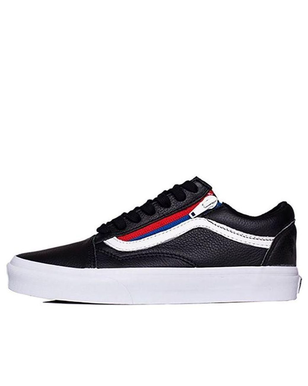 Vans Blue Old Skool Zip Leather for men