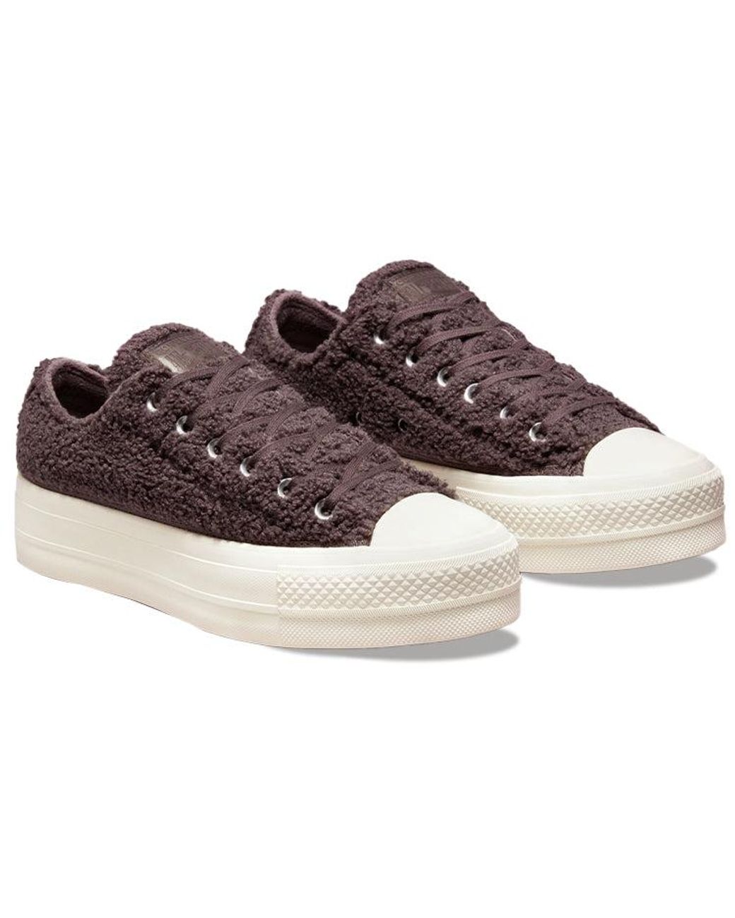Converse Brown (Wmns) Chuck Taylor All Star Platform Low 'Cozy Sherpa
