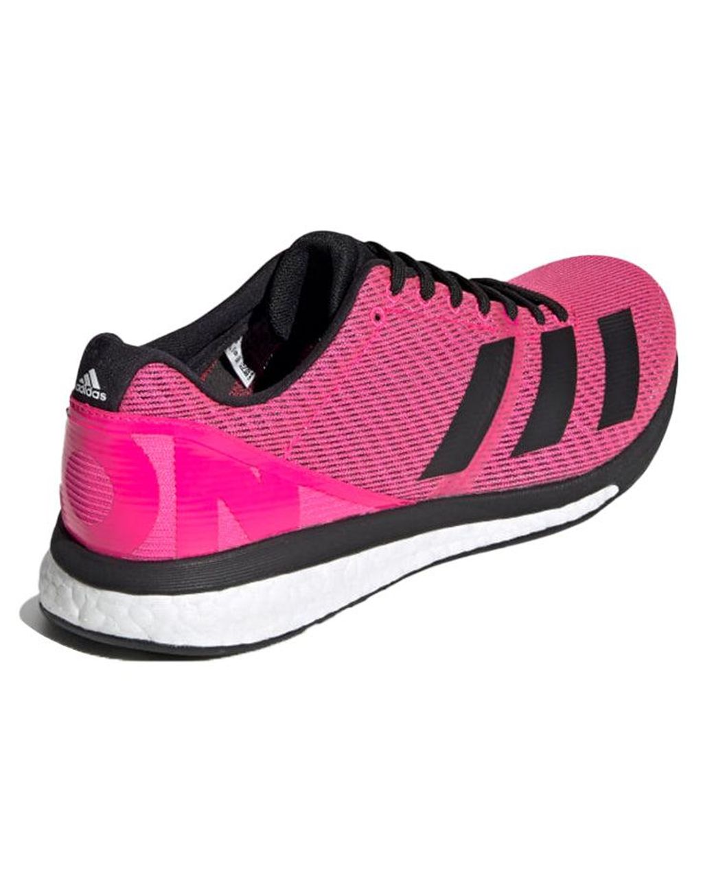 Adidas Pink Adizero Boston 8 Wide 'Shock' for men