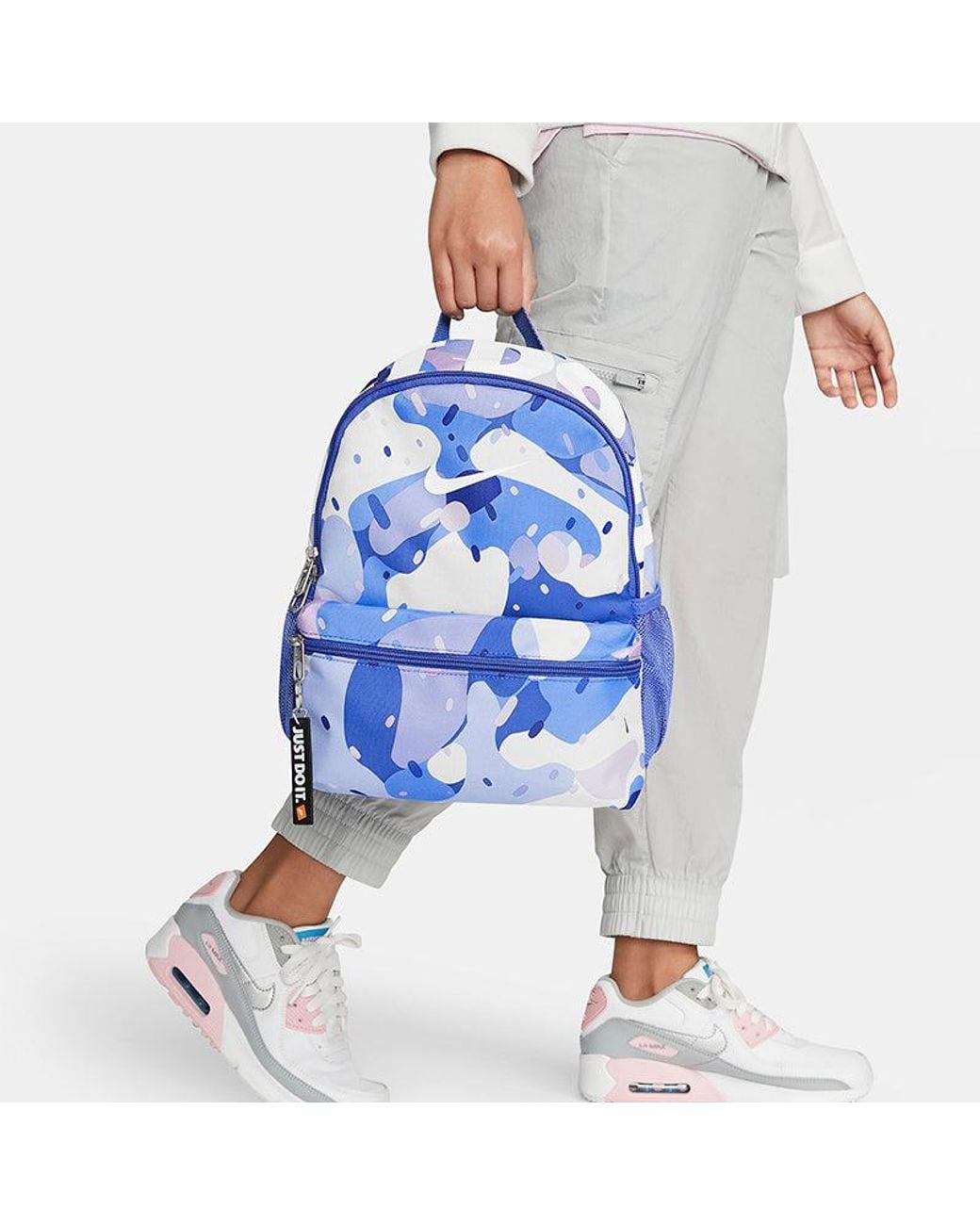 Nike Blue Brsla Jdi Mini Bkpk-Aop Athleisure Casual Sports Backpack Student Schoolbag
