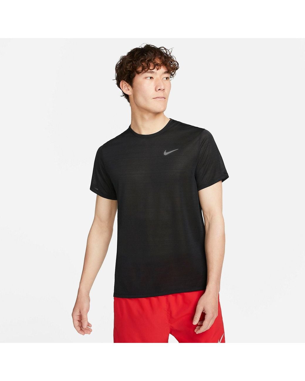 Nike Black Dri-Fit Miler Short-Sleeve Top for men