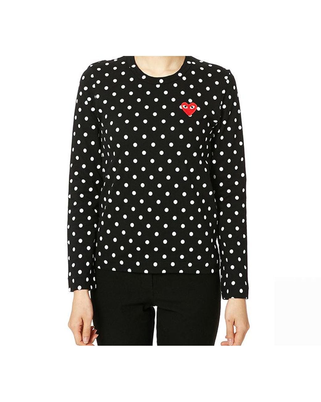 COMME DES GARÇONS PLAY Black (Wmns) Polka Dots Long Sleeves Tee