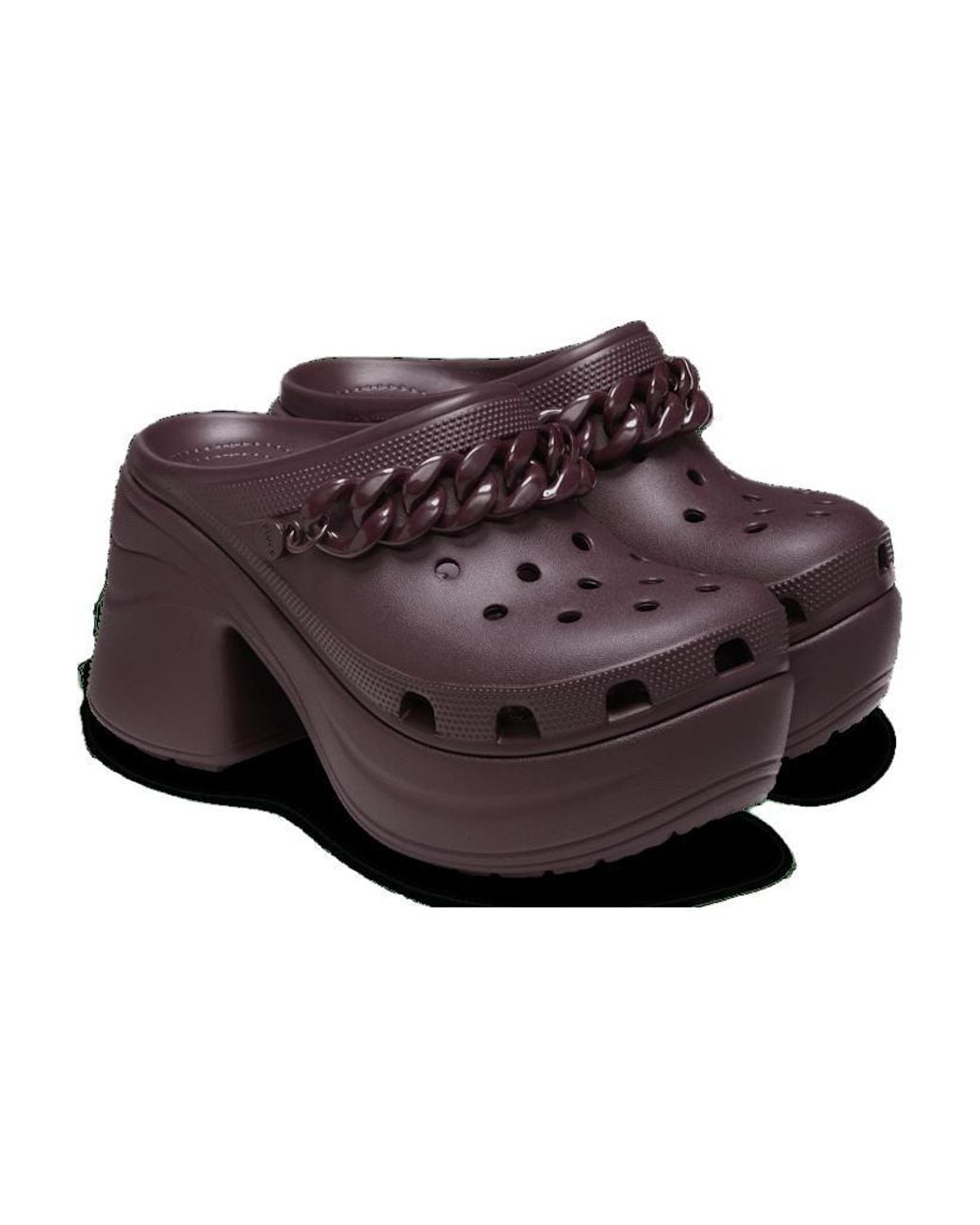 CROCSTM Brown Siren Chain Clog; Dark Cherry