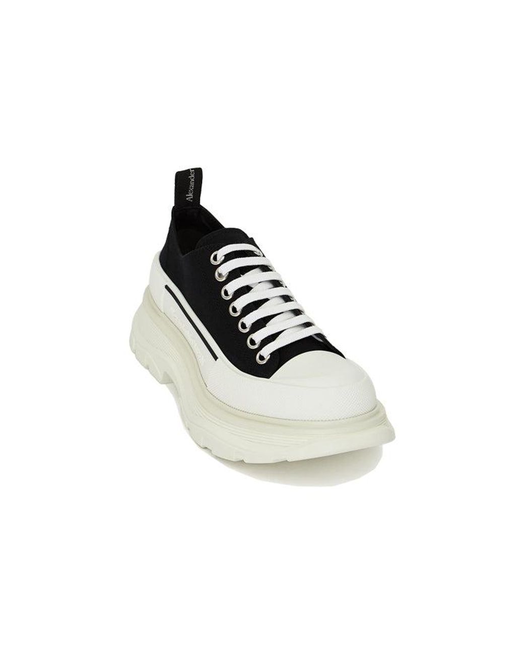 McQueen Black Tread Slick Lace Up