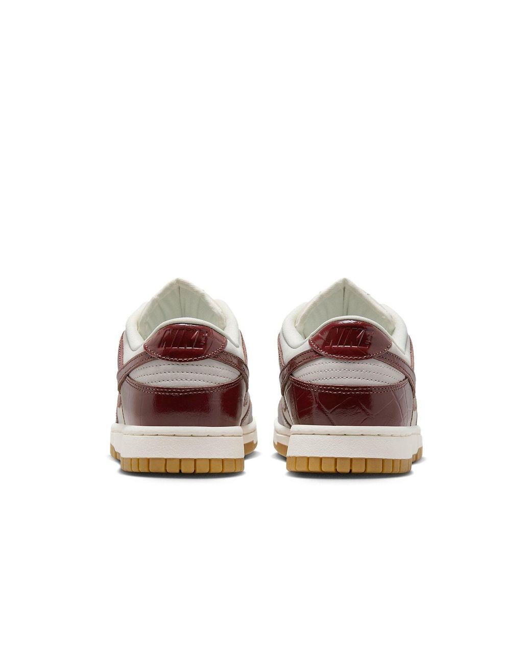 Nike Brown Dunk Low Croc-Effect Leather-And Suede Sneakers