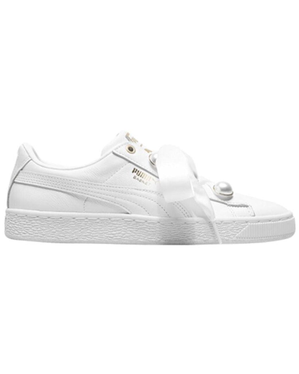 PUMA White (Wmns) Suede Platform Bling