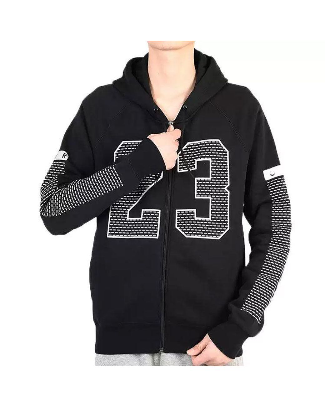 Nike Gray Numeric Printing Zipper Sports Jacket for men