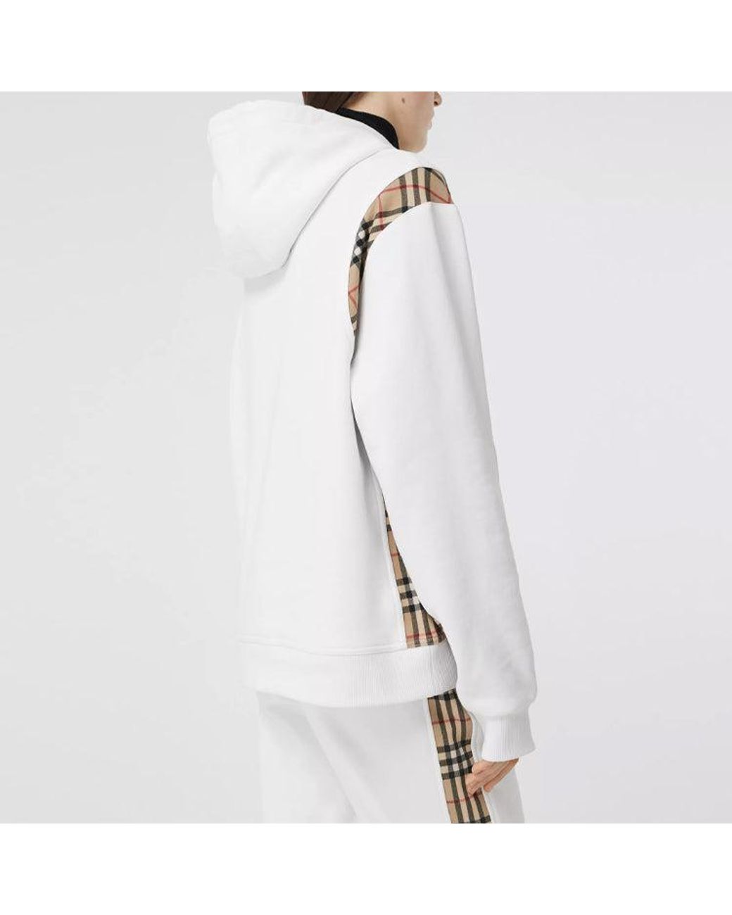 Burberry White (Wmns) Plaid Loose Hoodie