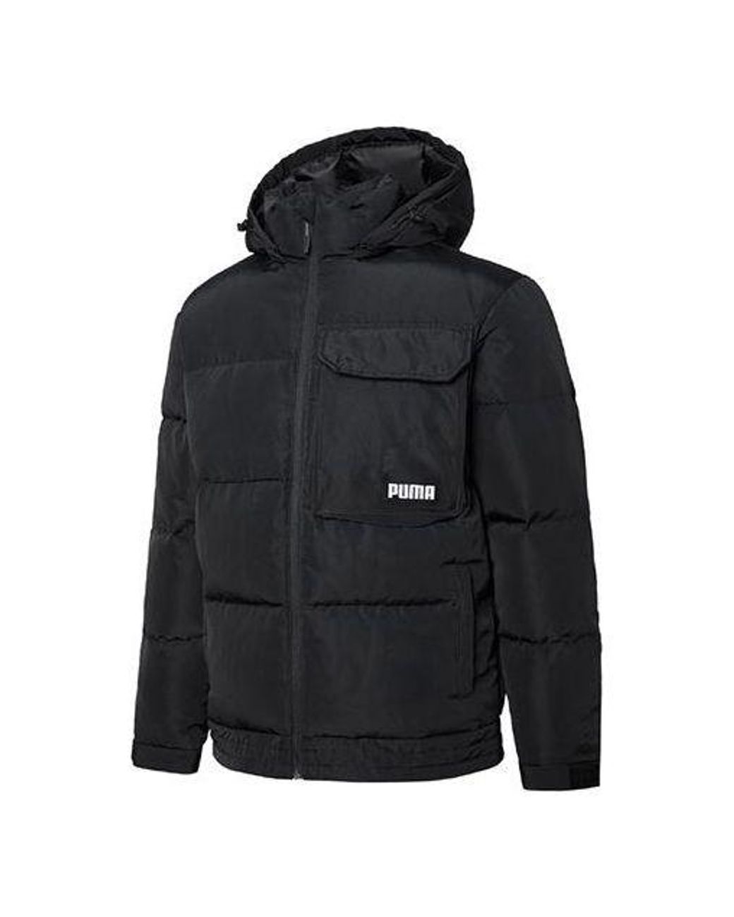 PUMA Black Hoodie Loose Down Jacket for men