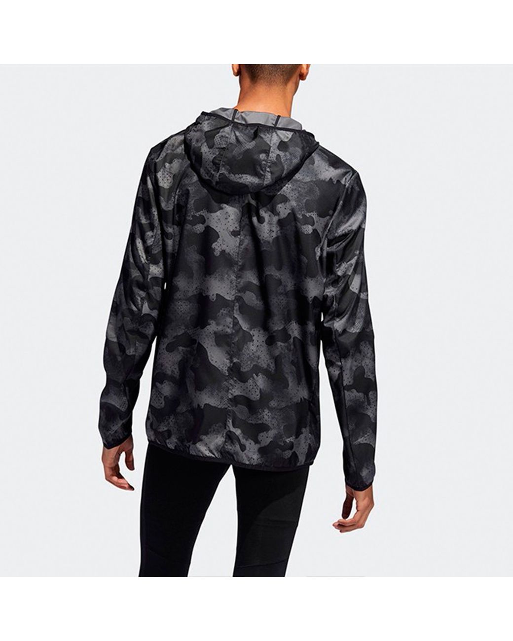 Adidas Blue Sports Training Camouflage Woven Hooded Jacket for men