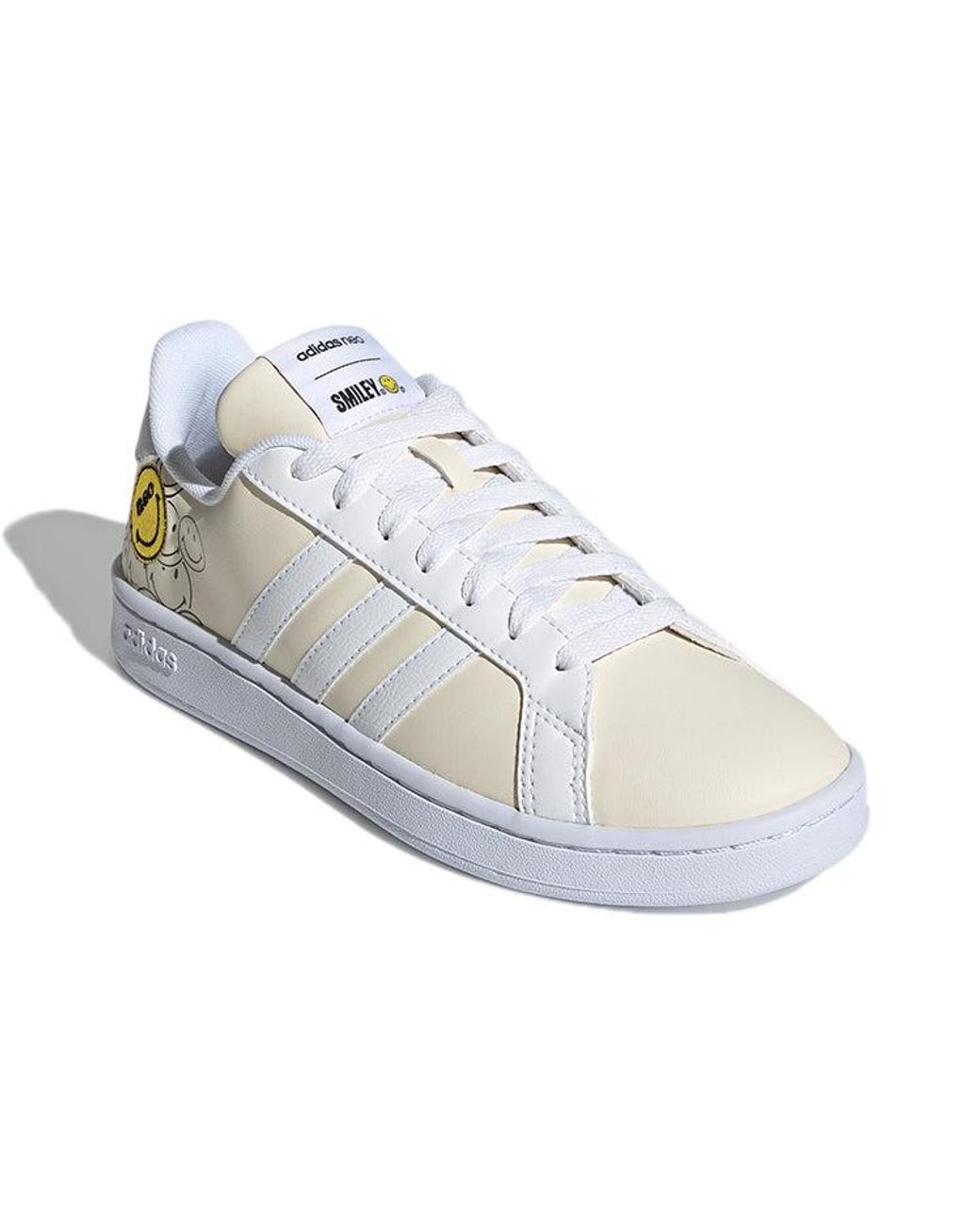 Adidas White (Wmns) Neo X Smiley Grand Court 'Cream'
