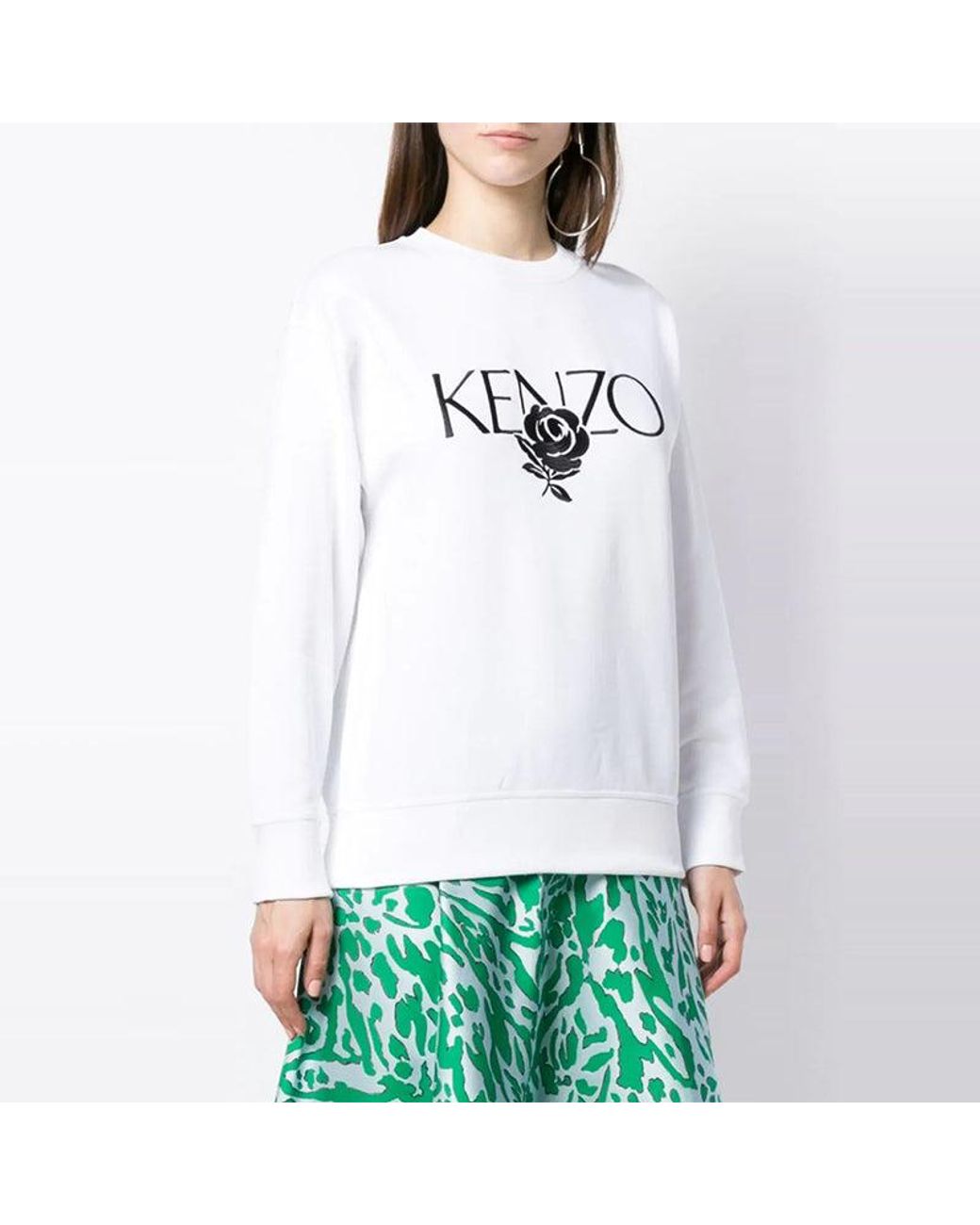 KENZO Blue (Wmns) Printing Round-Neck Swea
