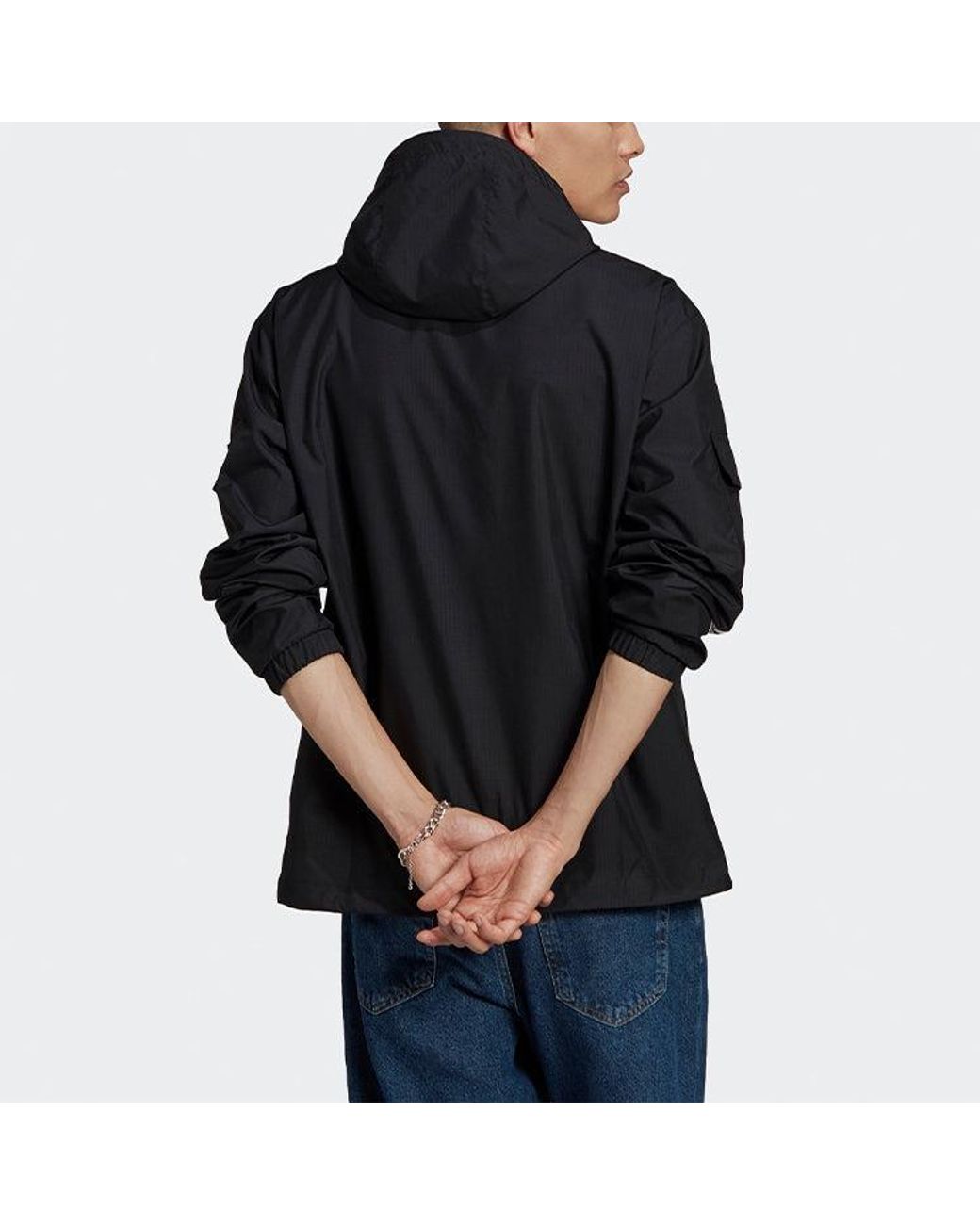 Adidas Black Originals 3-Stripes Wb Fz Hoodie Jacket For for men