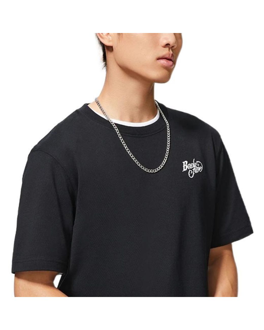 Li-ning Black Badfive Graphic Loose Fit T-Shirt for men
