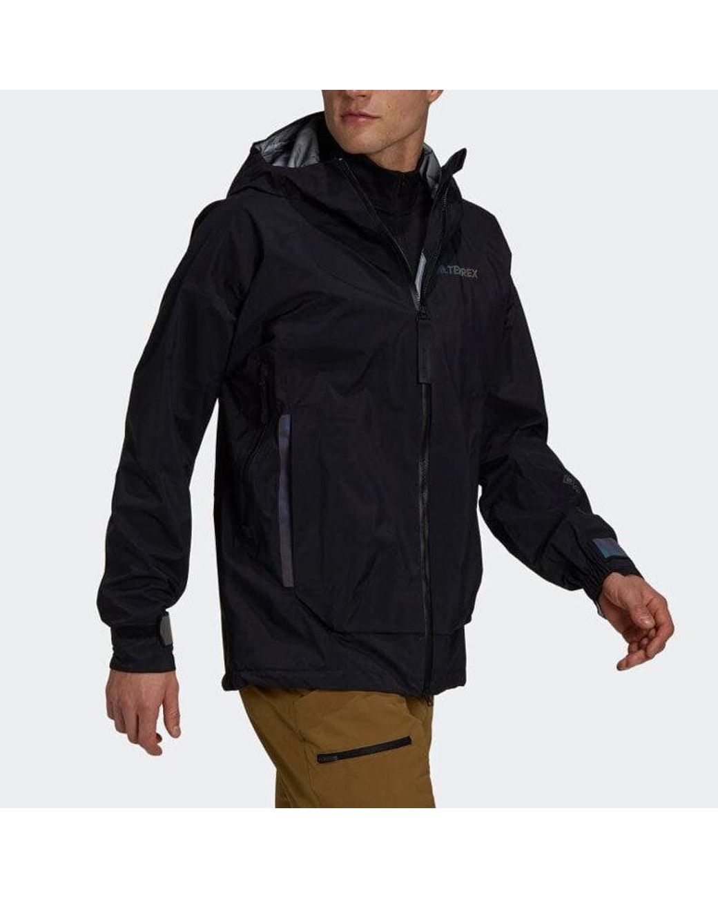 Adidas Blue Solid Color Logo Tee Stripe Casual Hooded Jacket for men