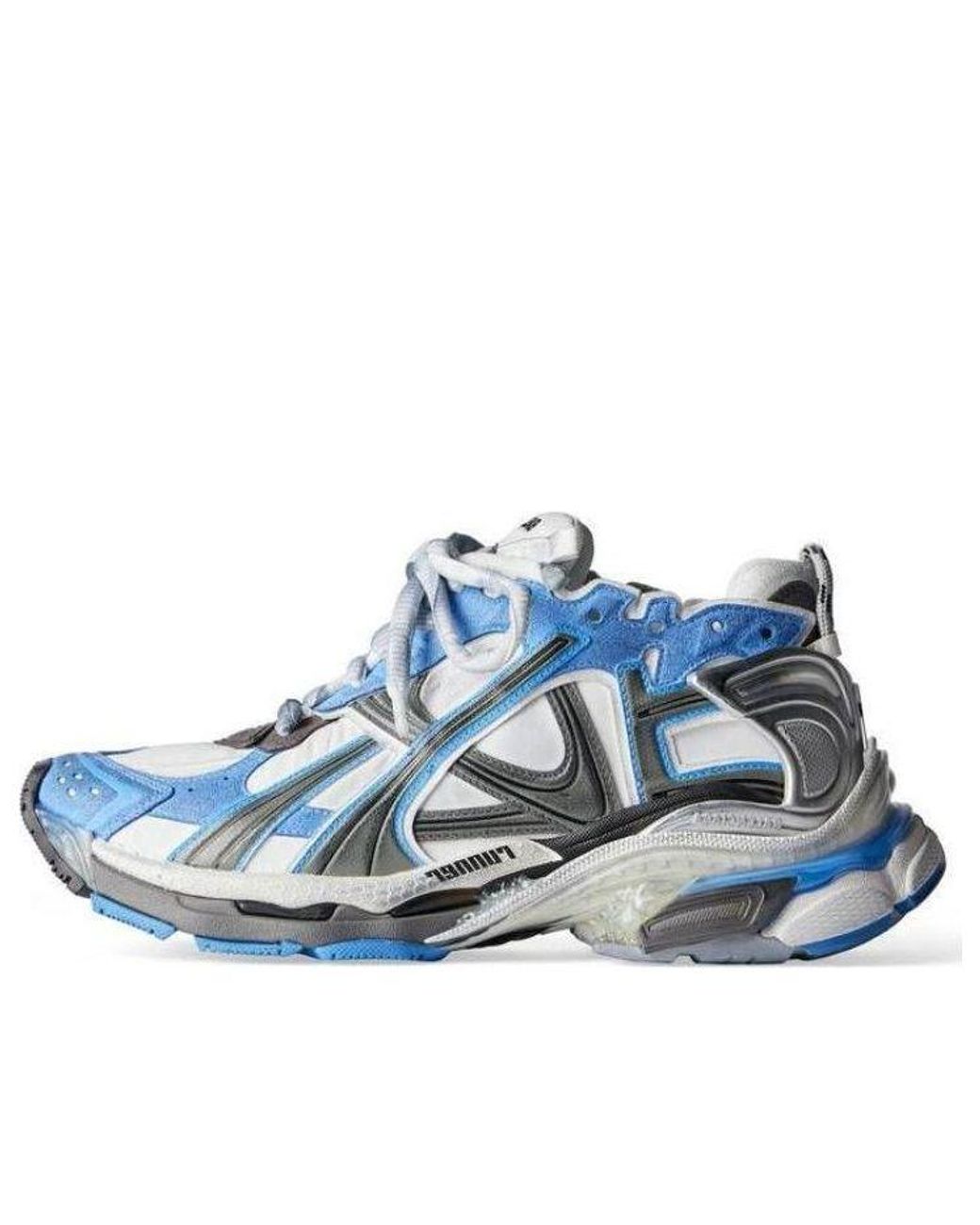 Balenciaga Blue Runner Sneakers And Nylon And Suede Like Fabric' for men