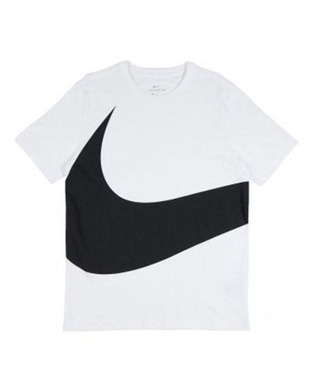 Nike Black Sportswear Big Swoosh Tee Large Casual Sports Short Sleeve for men