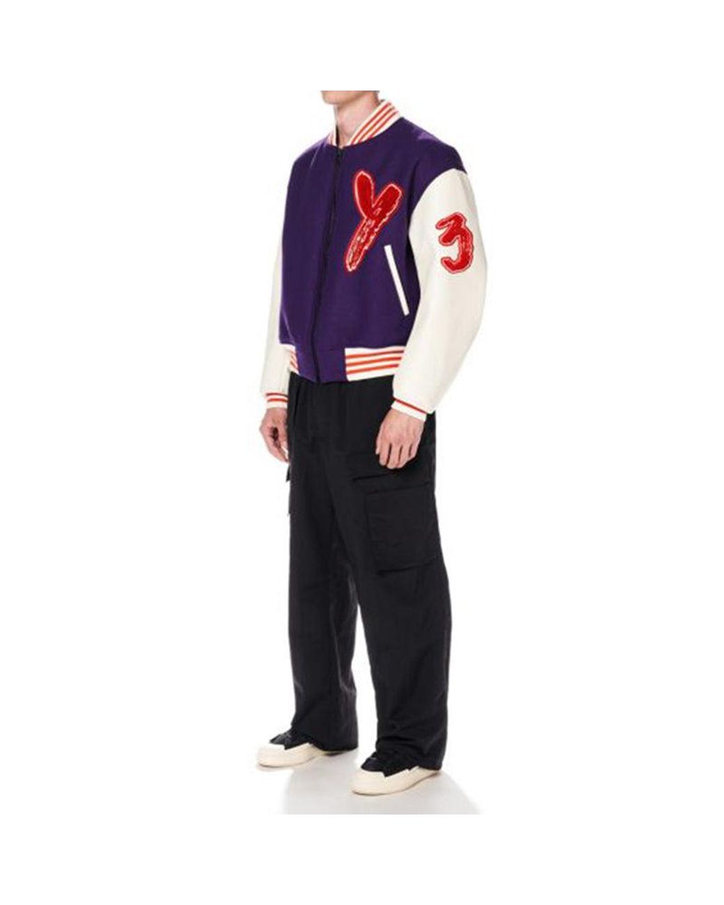 Adidas Purple Y-3 Letterman Jacket