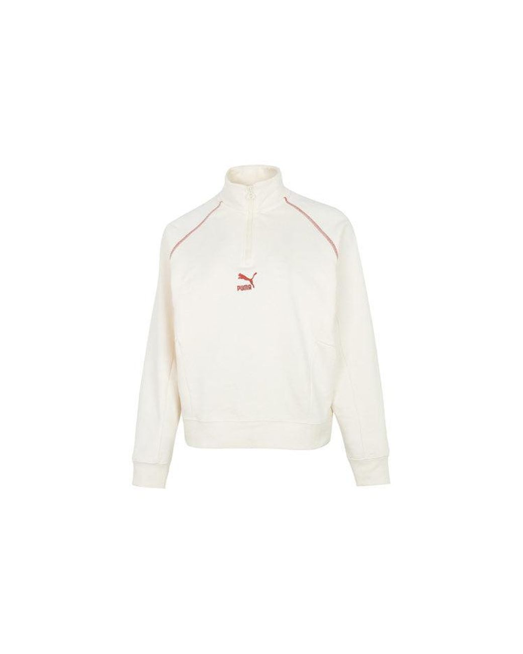 PUMA White (Wmns) Das Cc Graphic Half-Zip Crew