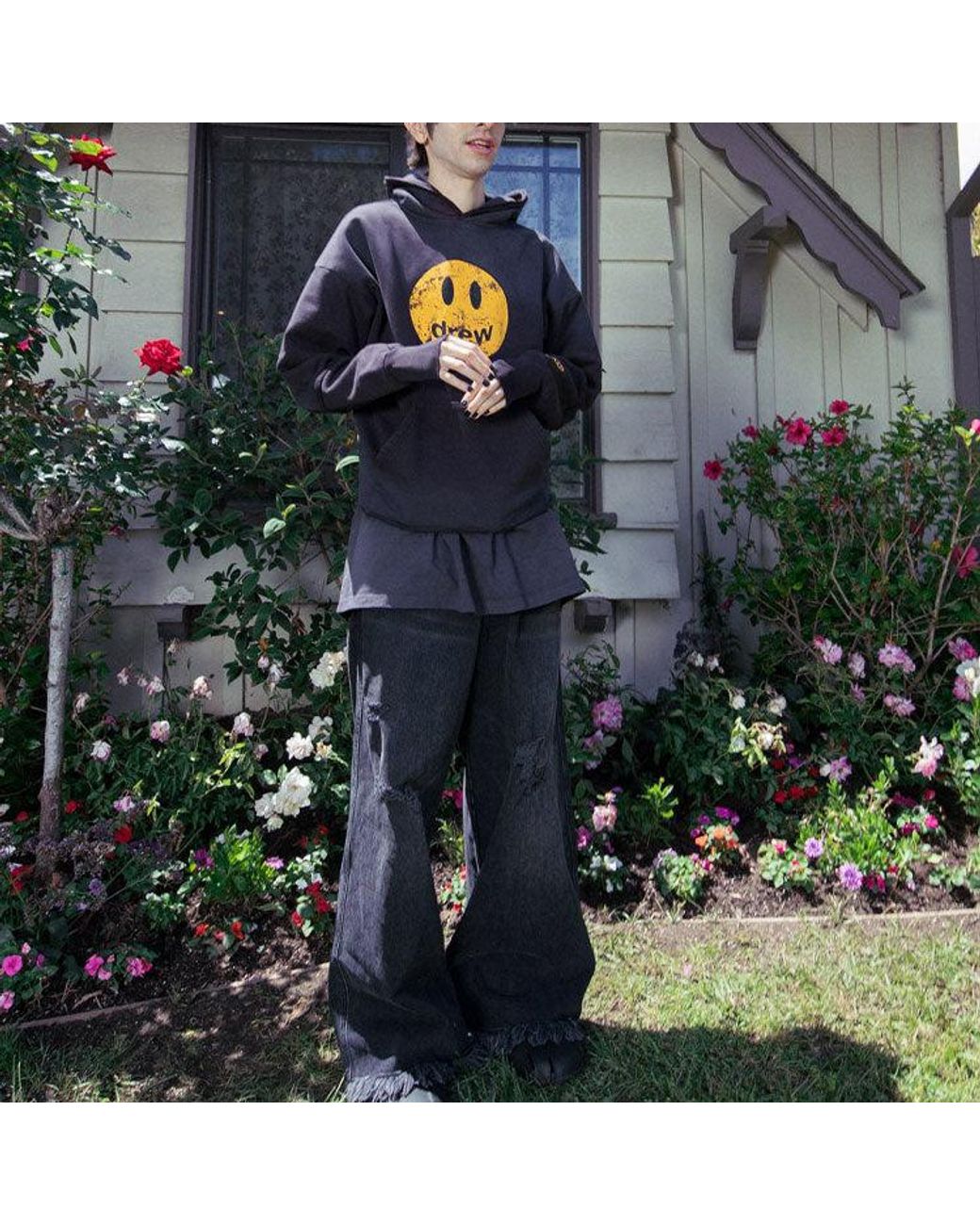 Drew House Blue Deconstructed Mascot Hoodie 'Faded' for men