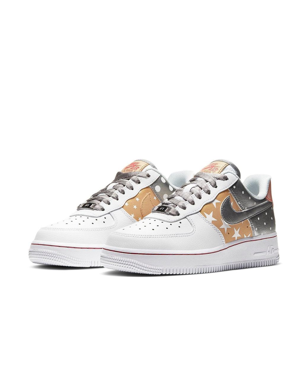Nike White (Wmns) Air Force 1 Low 'Metallic Stars'