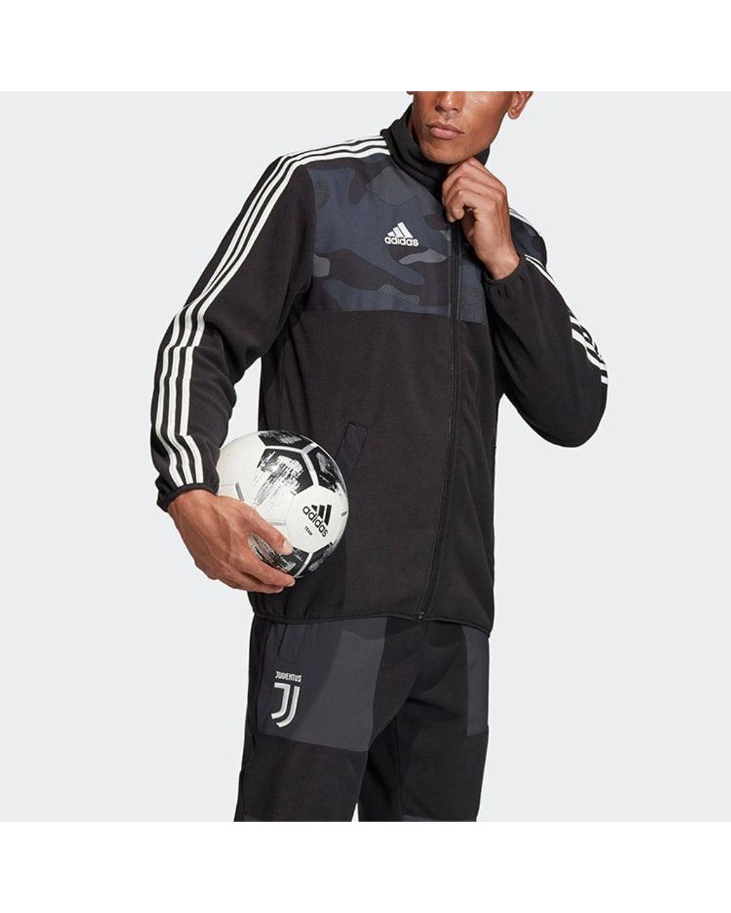 Adidas Blue Juventus Soccer/Football Sports Stand Collar Jacket for men