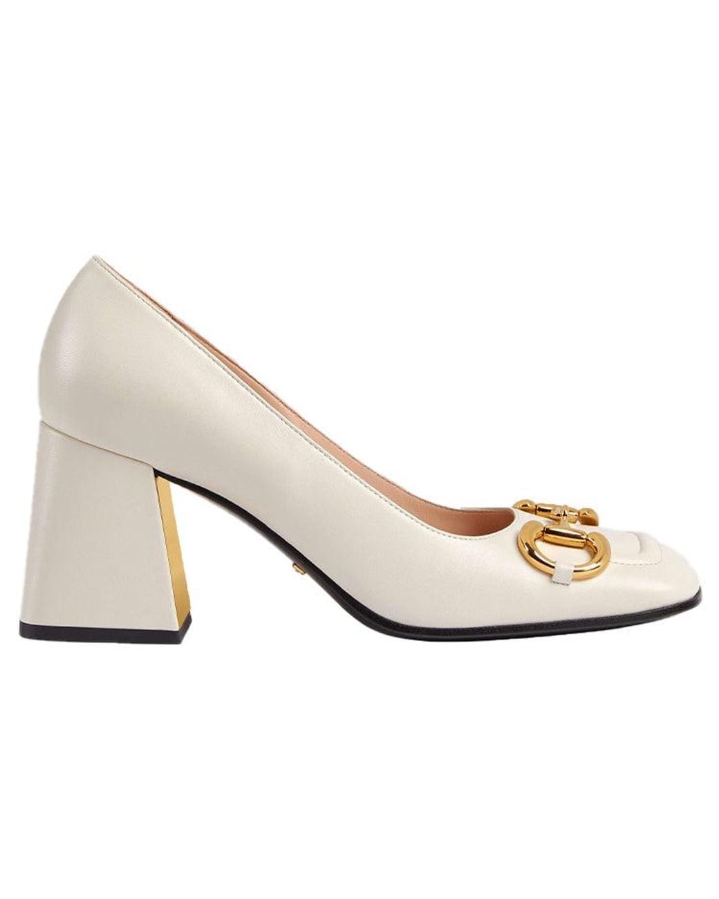 Gucci Natural (Wmns) Mid-Heel Pump With Horsebit Leather'